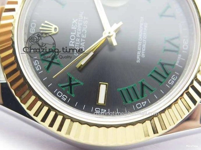 MiroTime 0415 Functional DateJust II 116333 SS YG 41mm EW Best Edition Gray Dial Roman Markers On SS Bracelet A 3823